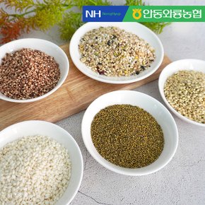[안동와룡농협] 잡곡 5종세트 혼합15곡+찰수수쌀+청차좁쌀+찰보리쌀+찹쌀 (각 1kg)