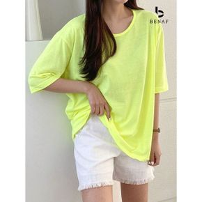 형광 베이직 루즈핏 티셔츠 FD2ST007_P325713036