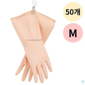 프로그 고무 장갑 라텍스 컴포트 베이비핑크 M 50개