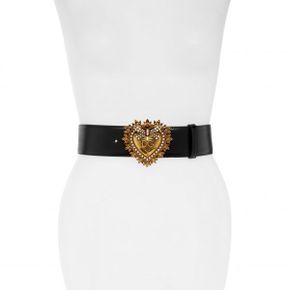 4753269 DolceGabbana Devotion Logo Heart Buckle Leather Belt