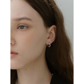 [Silver 925] Curve Line One-touch Earrings