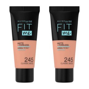 Maybelline메이블린 뉴욕 핏 미 매트 포어리스 위드클레이 파운데이션30ml 245 클래식베이지 2개