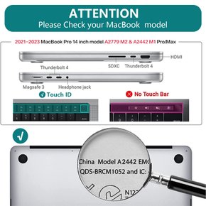 Teryeefi 2023 2021 MacBook Pro 14 M3 Max A2779 M2  A2442 M1 Pro Max) + + + 인치 케이스