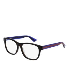 [해외배송] 구찌 컬러풀 스퀘어 프레임 안경 GG0004OA 003 HAVANA BLUE TRANSPARE 55