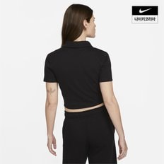 우먼스 나이키 스포츠웨어 에센셜 반팔 폴로 탑 NIKE DV7885-010