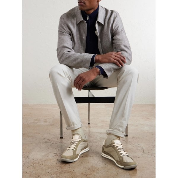 브루넬로쿠치넬리 스웨이드 트림 캔버스 스니커즈 46376663163130195