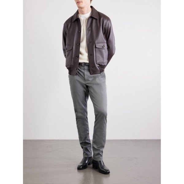 슬림핏 스트레치 코튼 블렌드 개버딘 팬츠 46376663163067515