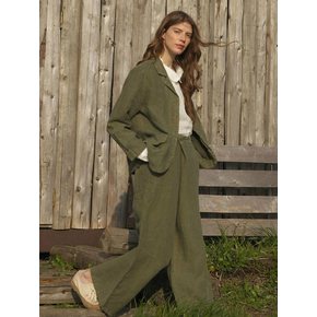 Fresh Linen Natural Dyed Wide Wrap Pants