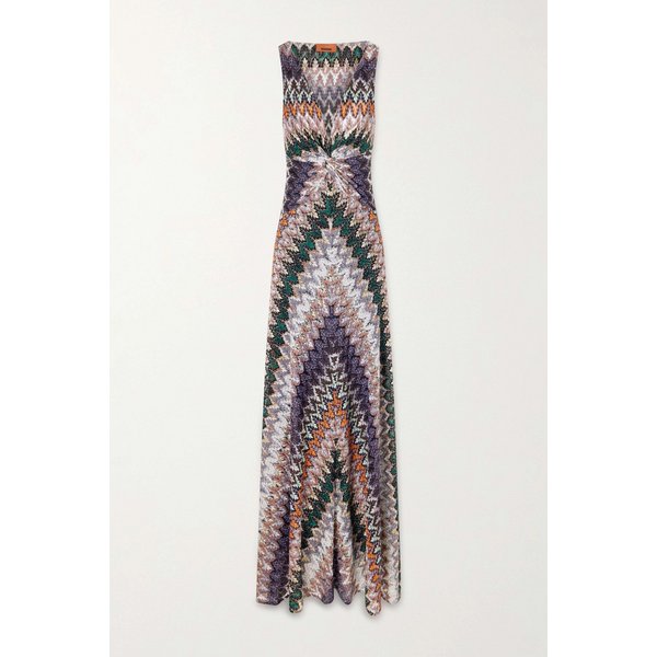 스트라이프 메탈릭 크로셰 니트 맥시 원피스 46376663162982478