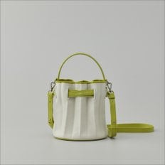 Lucky Pleats Canvas Coated Bucket Bag Lime