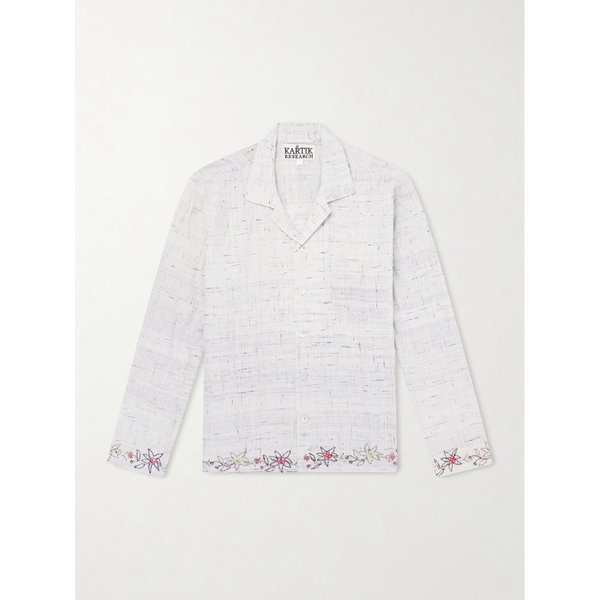 카틱 리서치 캠프 칼라 비즈 장식 자수 코튼 보일 셔츠 46376663162975395