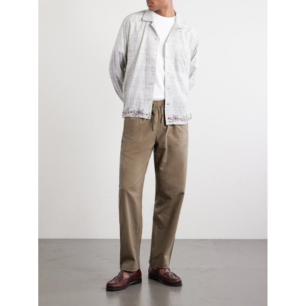 카틱 리서치 캠프 칼라 비즈 장식 자수 코튼 보일 셔츠 46376663162975395