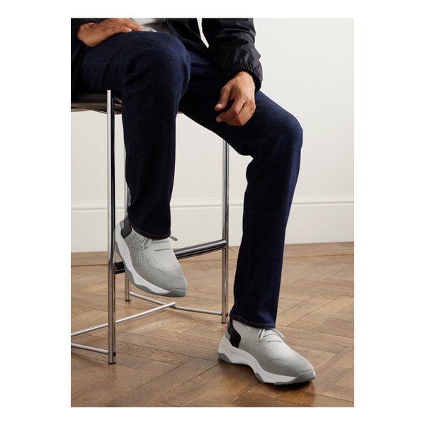 섀도우 가죽 트리밍 스트레치 니트 스니커즈 그레이 46376663162869793