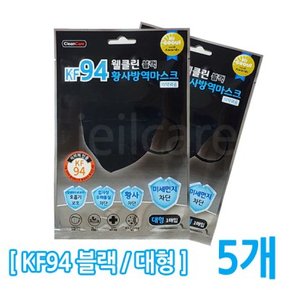 웰클린 황사마스크 KF94 블랙 대형 5매