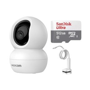 KTC-Z30 홈캠+512GB+자바라 거치대 300만화소 국산서버 펫캠 세트