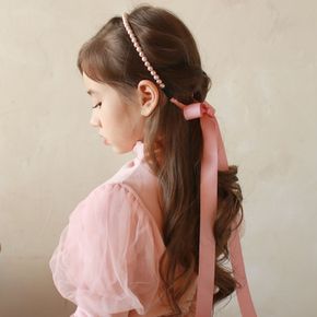 [무케] 럭키밤비네_리본 타이 진주 헤어밴드 (3colors) 여아용 헤어밴드 아동머리띠