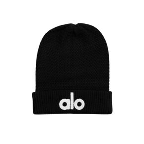 [공홈배송] [alo COOL SKIES BEANIE] 알로 쿨 스카이 비니 울 니트 스키 조깅 모자 Black Ivory