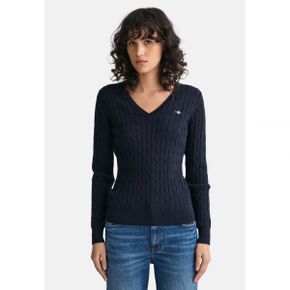 4032289 GANT CABLE V NECK - Jumper evening blue