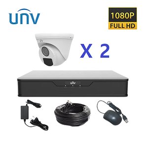 UNV 200만화소 적외선 CCTV자가설치 세트 실내 2대 하드미포함