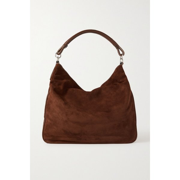 스타우드 페리 가죽 트리밍 스웨이드 숄더 백 브라운 1647597329820085