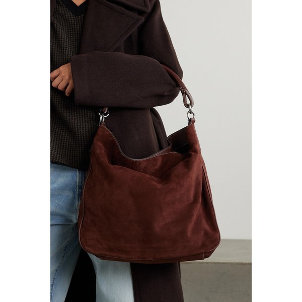 스타우드 페리 가죽 트리밍 스웨이드 숄더 백 브라운 1647597329820085