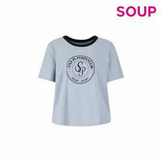 SOUP 배색 레터링 반팔 티셔츠_SA5ST90SG