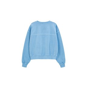 Heavy Pigment Lettering Sweatshirt - light blue