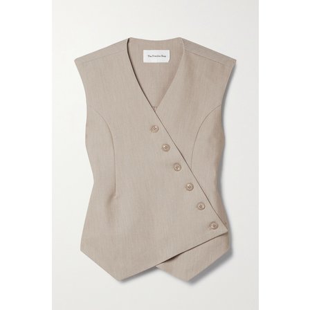 THE FRANKIE SHOP 더프랭키샵 메이사 비대칭 우븐 베스트 베이지 1647597283500456