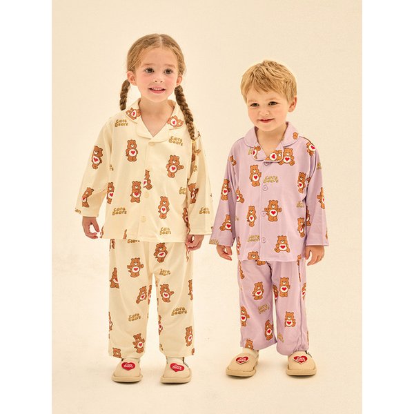 귀여운 텐더하트베어 피치웜 파자마