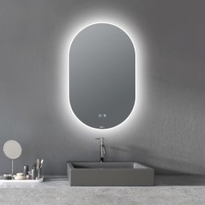 LED 벽걸이 화장실 화장대 인테리어 스마트 살균미러 LED 타원형 조명 거울