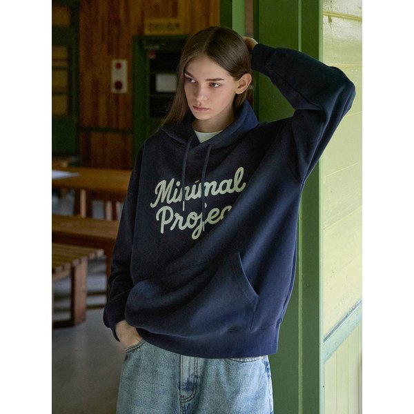 드로잉 체인 스티치 오버핏 후드 티셔츠 MHT127-Z / 3color W