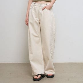 WOMAN 스냅 디테일 와이드 데님 팬츠 [IVORY] / WBE3L11508