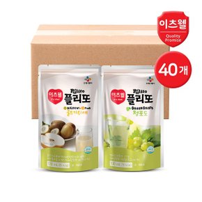 플리또 과일주스 파우치 130ml 혼합 40개  키위배 20+청포도 20 _P364795718