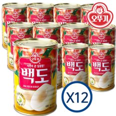 오뚜기 백도(반절) 복숭아 과일 통조림 400g (1박스)12개