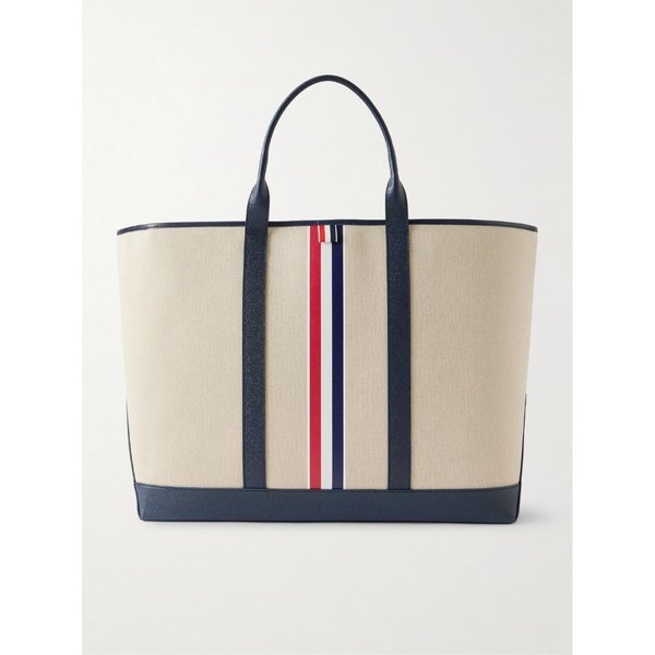 풀그레인 가죽 트리밍 코튼 캔버스 토트백 46376663162962188