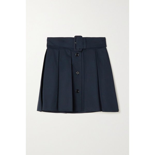 벨티드 플리츠 코튼 트윌 미니 스커트 38063312420704774