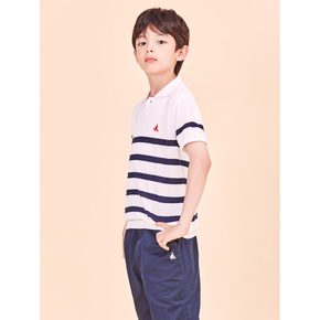 *SSG몰특가*[BEANPOLE KIDS] 스트라이프 T칼라 니트 스웨터  화이트 (BI4351U021)