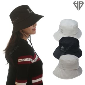 힙스타골프 여성 골프 벙거지 모자 스컬 보석 UV차단 방수 버킷햇