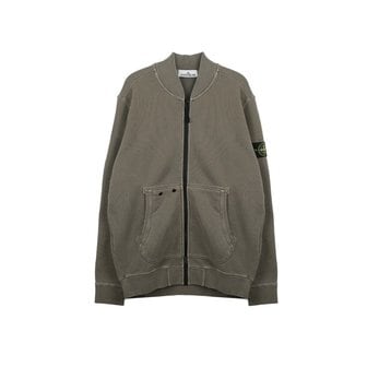 스톤아일랜드 오가닉 코튼 다이고날 올드 이펙트 남성 플리스 집업 811565241-V0175