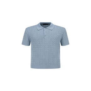 25S/S Premium 스톤 워싱 케이블 반소매 카라 니트 4종 택1 [ADF2ET1802]