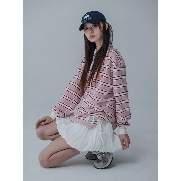 [리퍼브]RUGBY COLLAR  TSHIRT_PINK RED