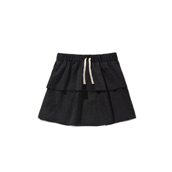 프릴 미니 스커트_블랙