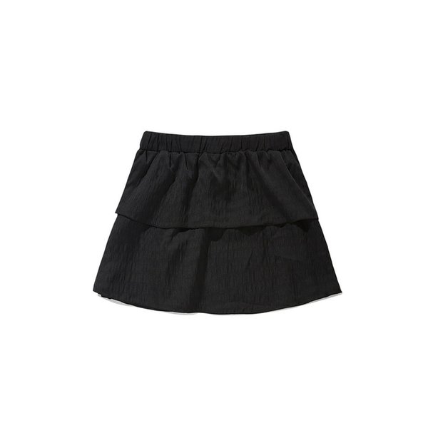 프릴 미니 스커트_블랙