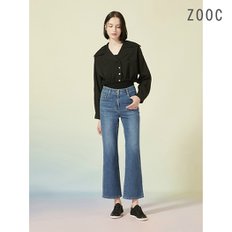 텍스처블록 크롭 점퍼형 블라우스 BK_Z232MSC020