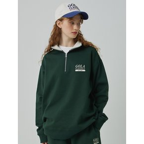 SERIF LOGO HALF ZIP SWEATSHIRTS [DEEP GREEN]