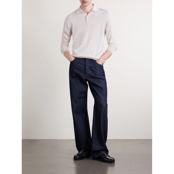 슬림 캐시미어 실크 블렌드 폴로 셔츠 46376663163003657