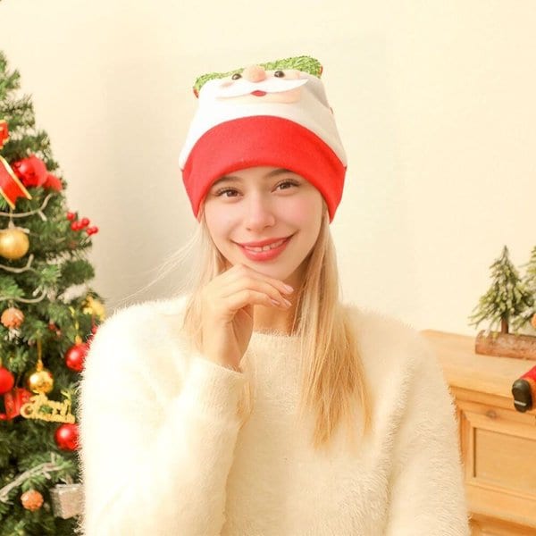 행복한 산타얼굴 크리스마스모자