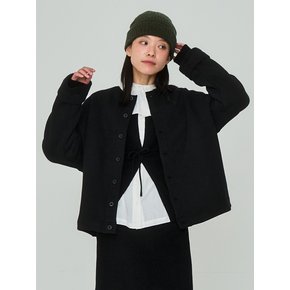 Fleece Button Black Jacket