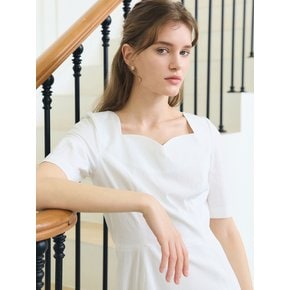 HEART NECK DRESS / WHITE