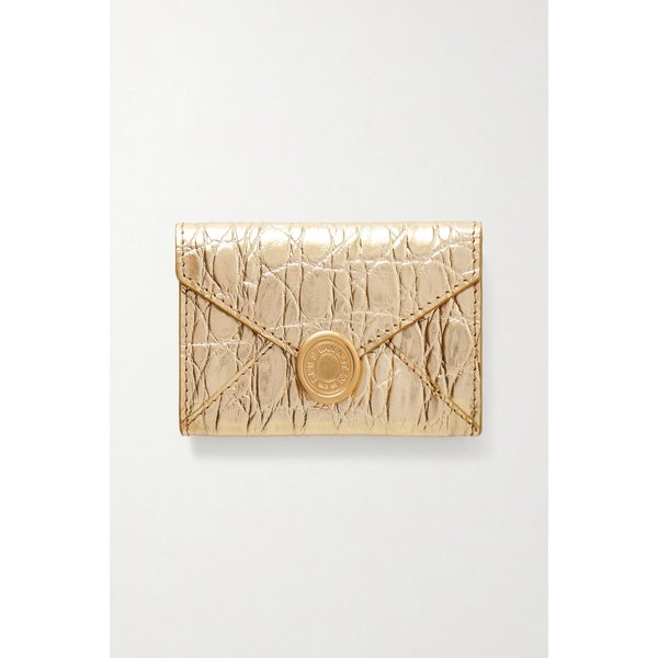 텍스처드 메탈릭 크로크-이펙트 가죽 지갑 46376663162958585